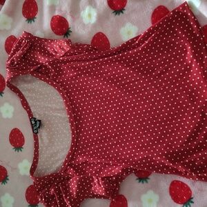 polka dot red babydoll top